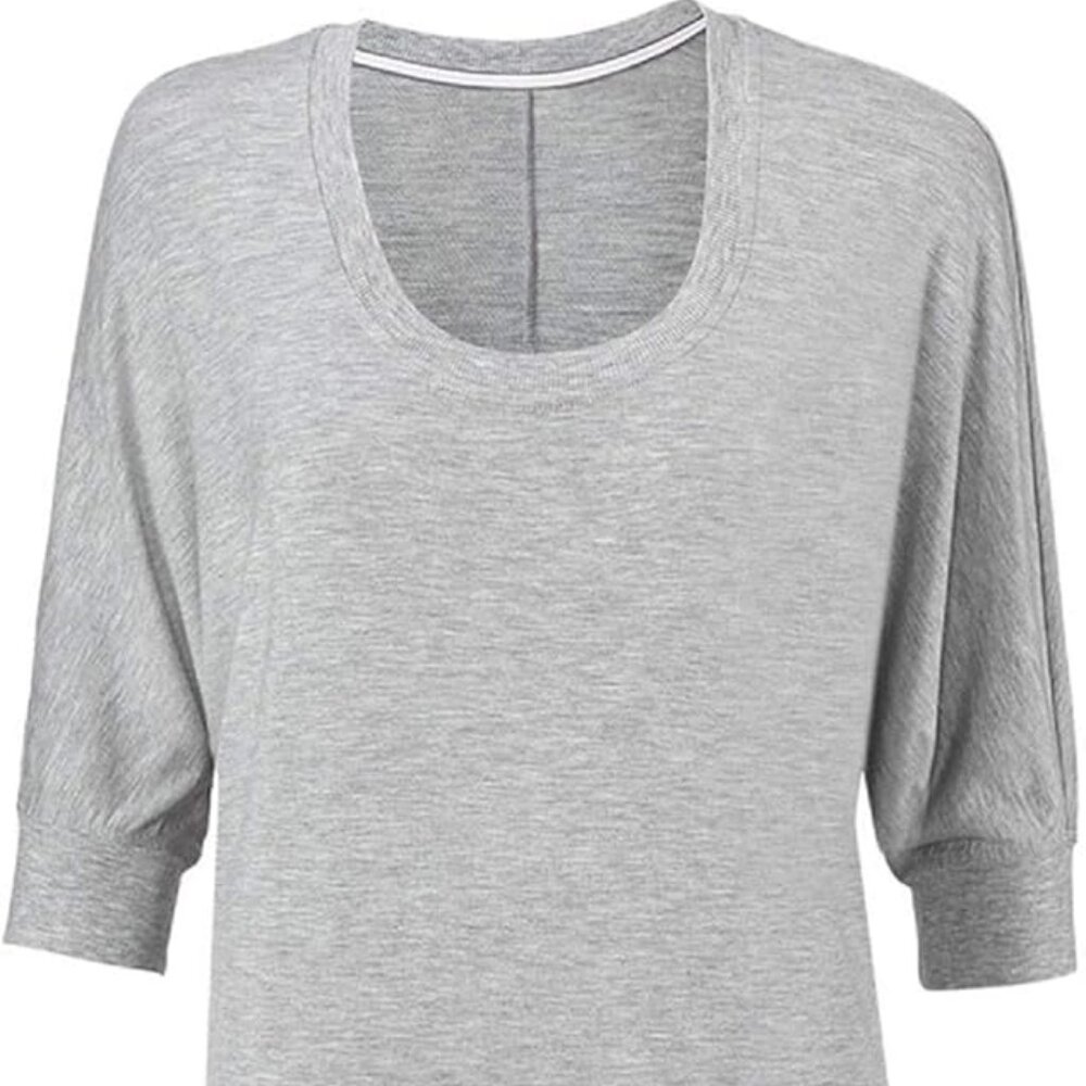 Cabi Gray Center Stage Tee Dolman Sleeve Scoop Neck Short Sleeve Top 5554 XL